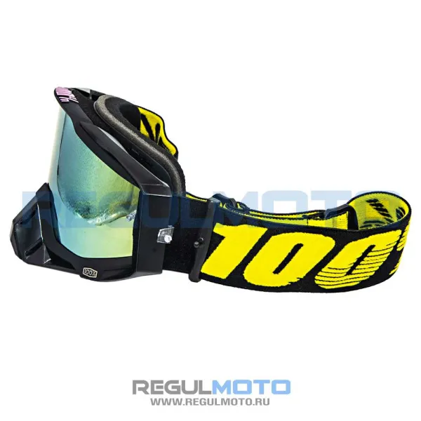 Очки 100% RACECRAFT белый/чёрный/зелёный | Мототека