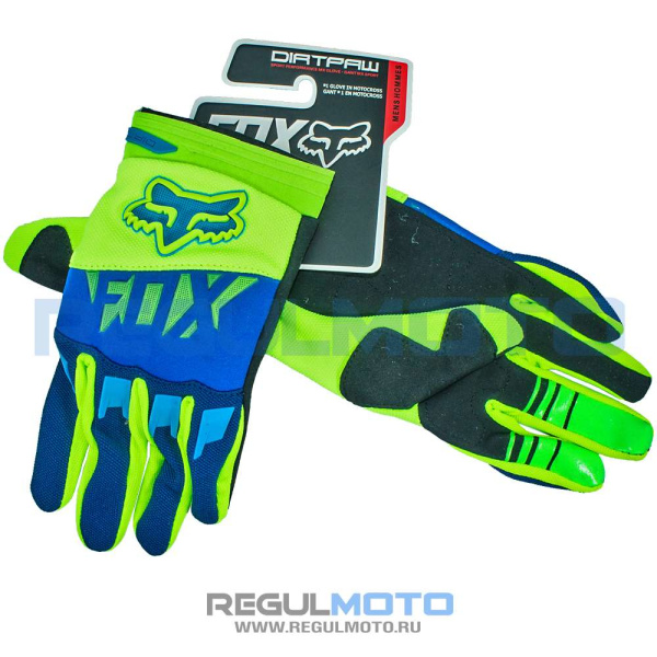 Перчатки FOX (Фокс) 1 Зеленый/синий M | Мототека Перчатки FOX (Фокс) 1 Зеленый/синий M | Мототека